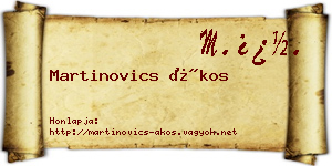 Martinovics Ákos névjegykártya