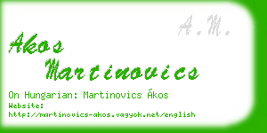 akos martinovics business card